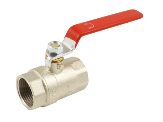 1" BSPP Female x Female Ball Valve Nickel Plated Brass
